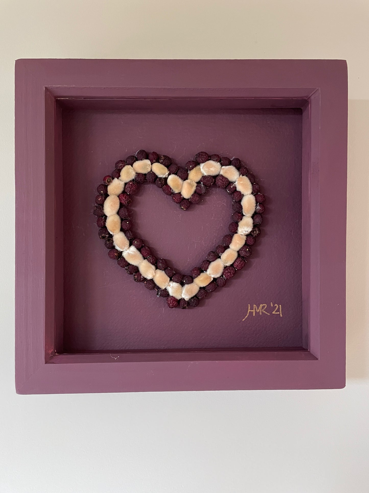 Boxed heart with pussy willow