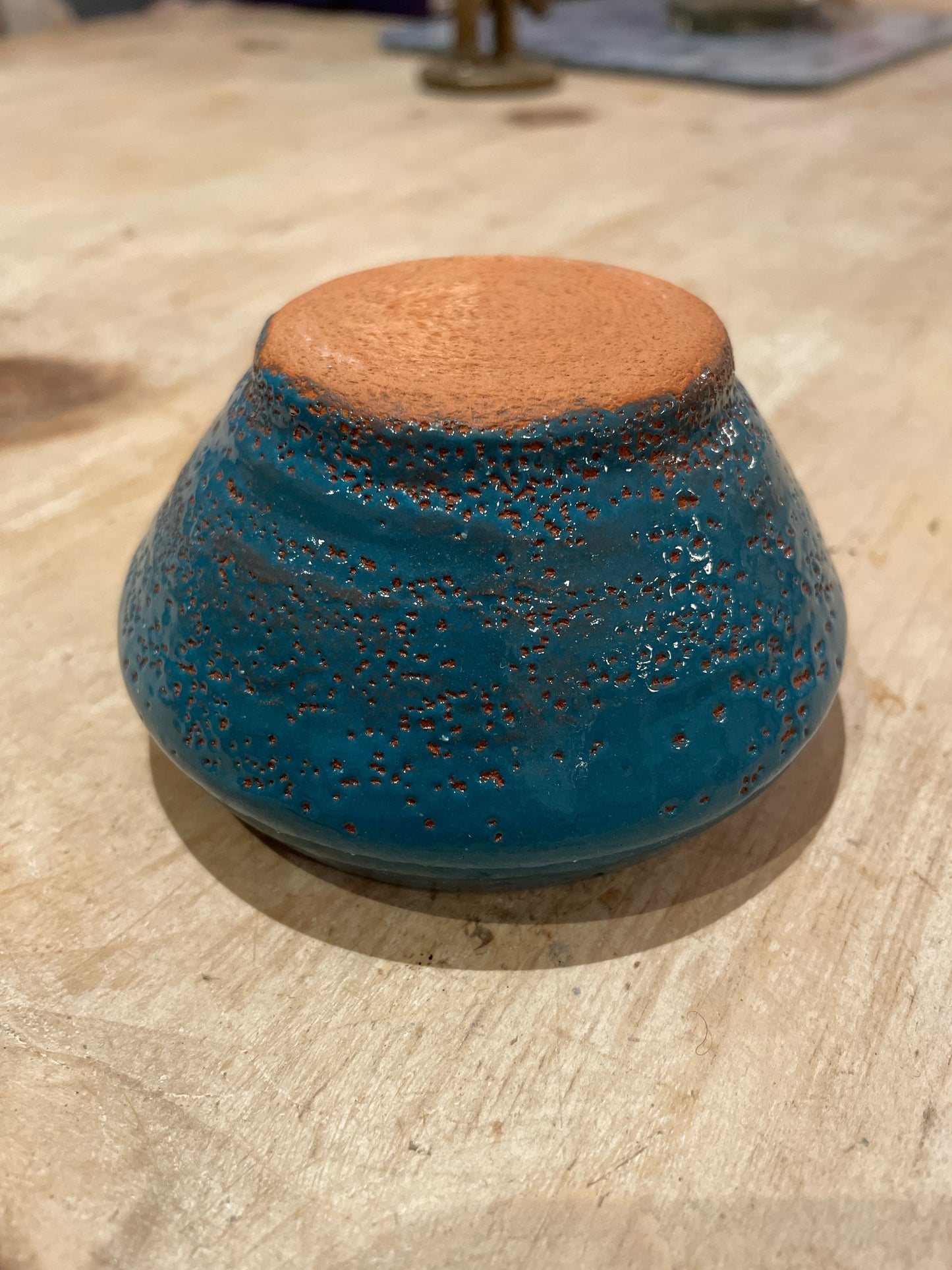 Small hand thrown sugar bowl