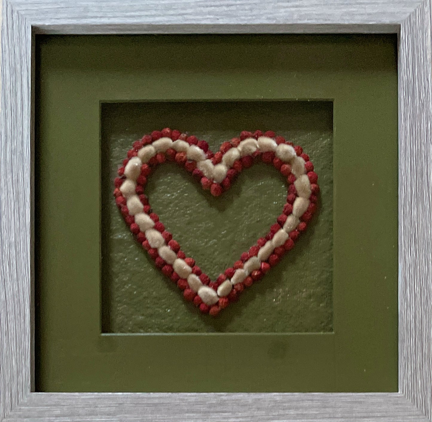 Box framed red berries and pussy willow