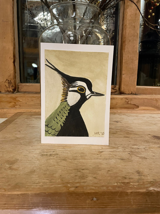 Lapwing watercolour greeting card