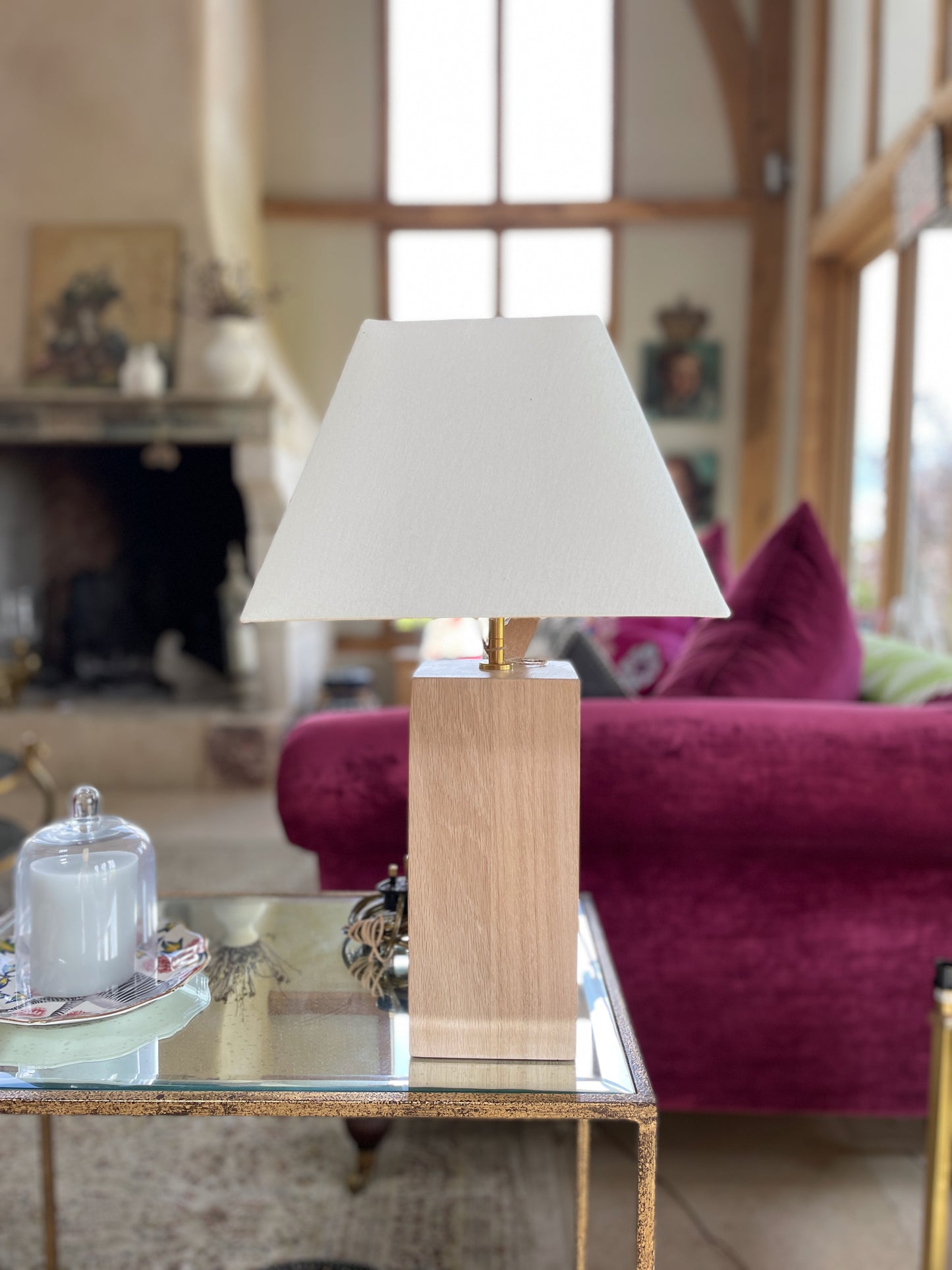 Solid Oak Lamp base 28cm