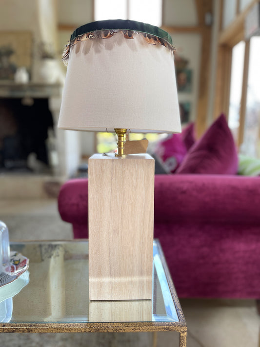 Solid oak lamp base 30cm